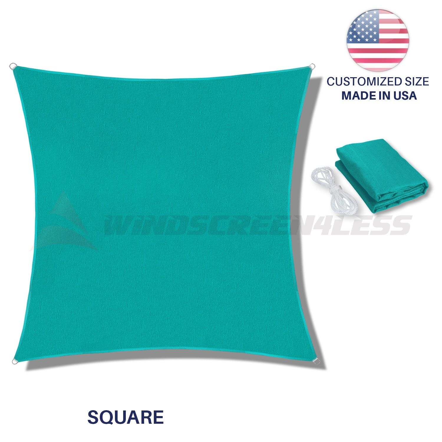 Turquoise Rectangle Sun Shade Sail Fabric Garden Patio Pool Awning Canopy Cover