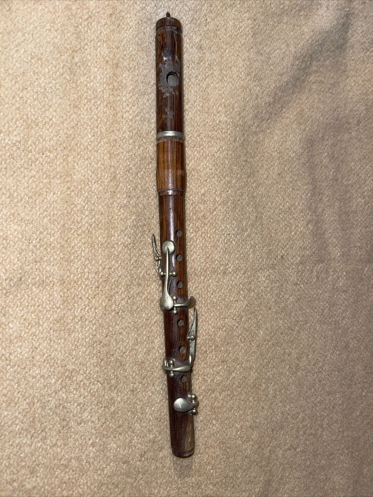 Antique 6 Note Rosewood Wood Flute Instrument As Is