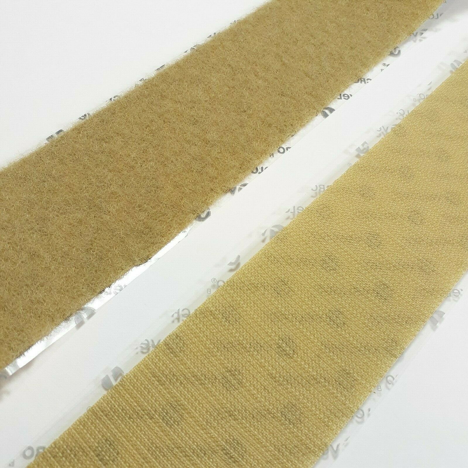 1" Wide Beige Velcro® Brand High Tack Self Adhesive Tape Strip Set - 36" Inches