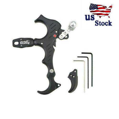 Archery Bow Release Aids 3 or 4 Finger Grip Thumb Caliper Trigger Automatic 1Pc