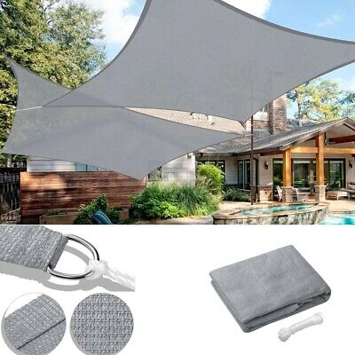 Sun Shade Sail Outdoor Canopy Top Cover Triangle Square Rectangle Uv Block Grey