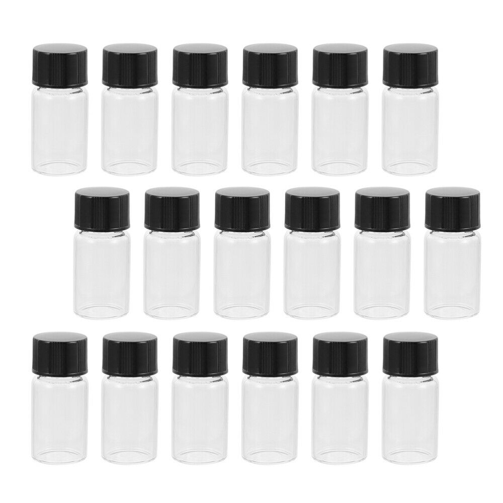 30pcs Glass Vials With Lids Clear Flat Bottom Bottles For Cosmetic Experiment