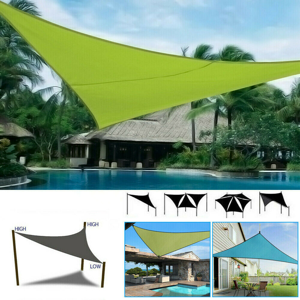 Waterproof Sun Shade Sail Patio Pool Top Cover Canopy 300d Uv Outdoor Awnings Us