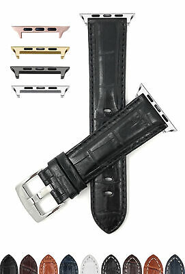 Leather Watch Band for Apple Watch Series 6 5 4 3 2 38 40 42 44mm and Extra Long
