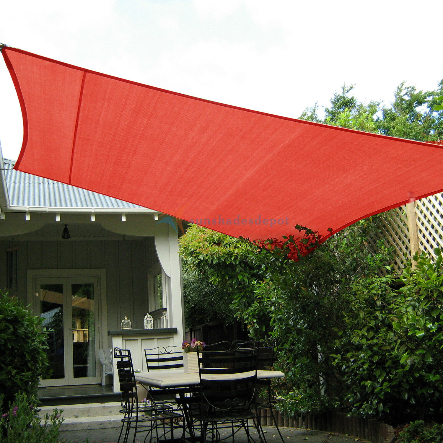 Sun Shade Sail Quadrilateral Permeable Canopy Lawn Patio Pool Garden Cover