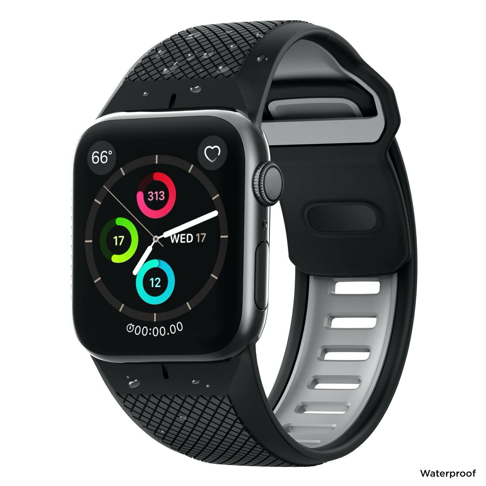 NEW Nomad Silicone Sport Band Apple Watch 42mm 44mm BLACK SERIES 1 2 3 4 5 6 SE