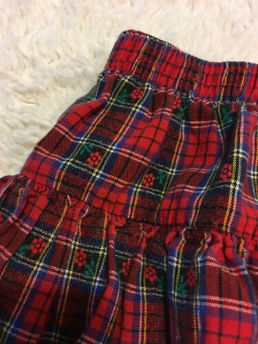 Vintage Girls Oshkosh Size 6 Plad With Flower Skirt USA