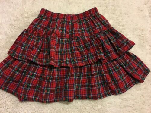 Vintage Girls Oshkosh Size 6 Plad With Flower Skirt Usa
