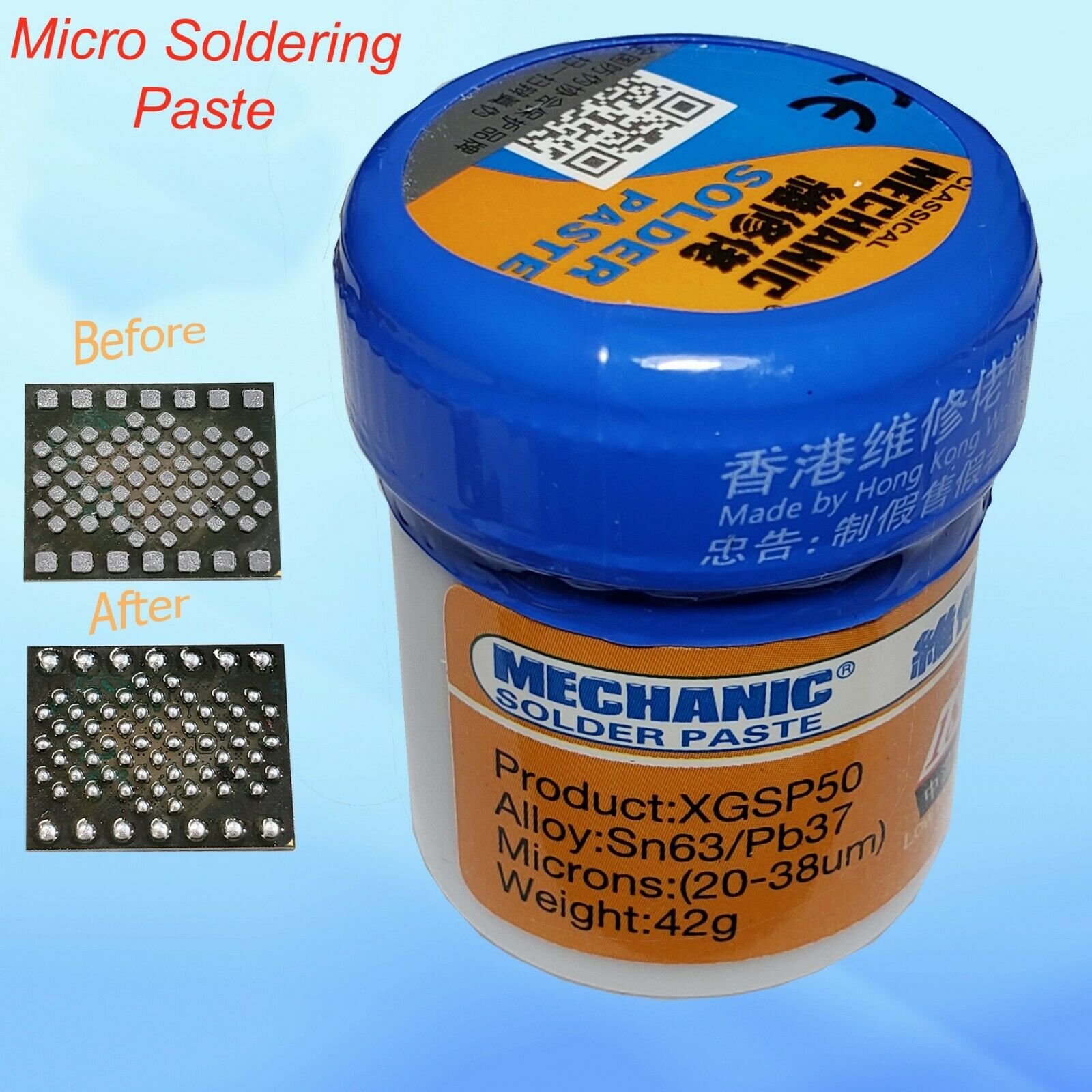 Mechanic Reparing Solder Soldering Paste Xgsp50 (xgsp-500) 42g Sn63/pb37 20-38um