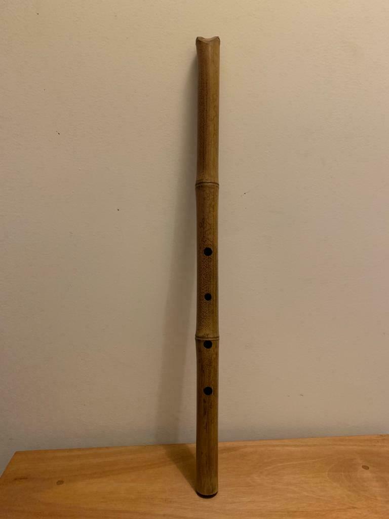 Hand Carved Shakuhachi Meditation Flute, 65 Cm Long, ( B ) Tuning, See Video.