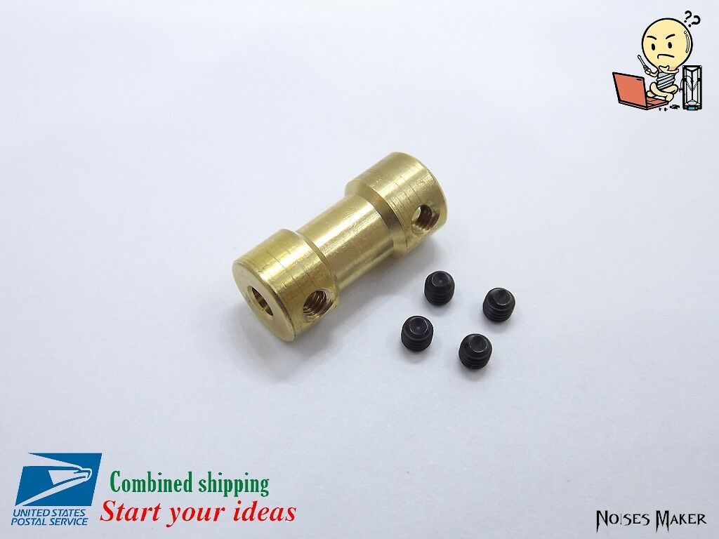 2 / 3 / 3.17 / 4 / 5mm Width Brass Shaft Coupling Connector Coupler Rc Toy Motor