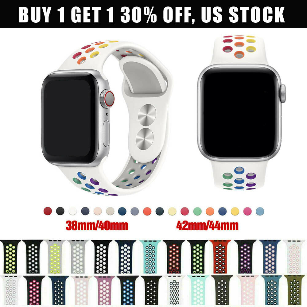 Silicone Sport Replacement Band For Nike+ Apple Watch Series 5 4 3 2 1 Pride New
