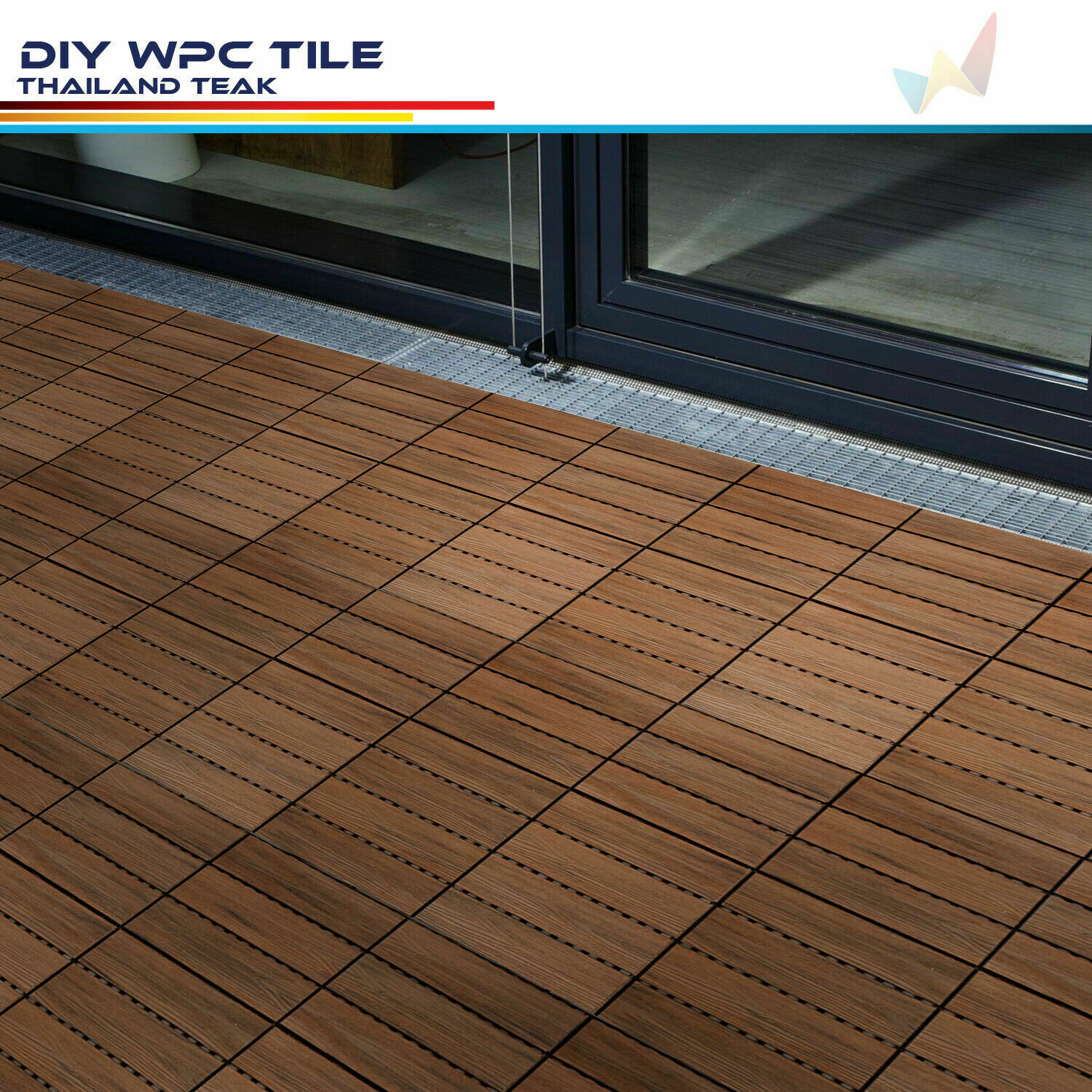Deck Patio Tiles Interlocking Wood Flooring Pavers Tiles Outdoor 12”x12” 20x20