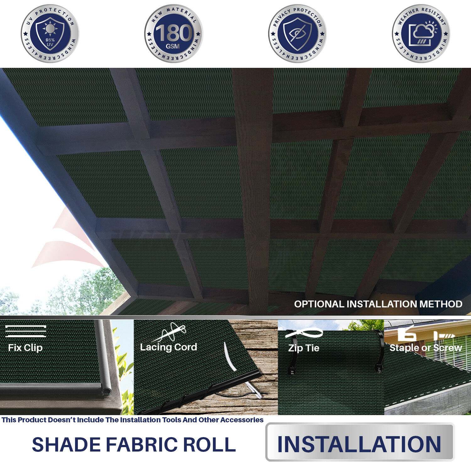 Fabric Roll Fence Privacy Sun Wind Screen UV Block Shade Cloth Patio Cover DIY