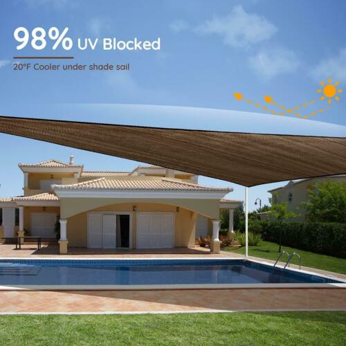 Quictent 18' 20' Triangle Uv Block Pool Top Canopy Outdoor Patio Sun Shade Sail