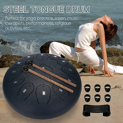 12'' Steel Tongue Drum Handpan 13 Notes Drum Percussion Instruments W/ Bag E8l0