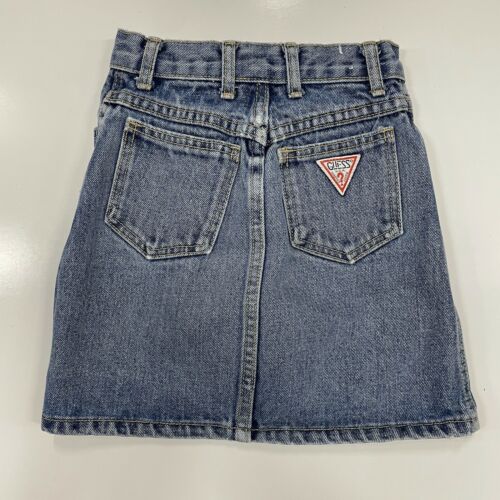 Vintage 90’s Girls Guess Denim Skirt Size 7 Georges Marciano Made In USA RARE