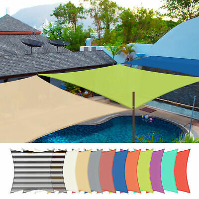 UV Block Square Sun Shade Sail Canopy Patio Pool for 10'' 12'' 16'' 18'' 20''