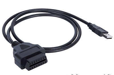 3.3ft 40" Car Obd2 Obd-ii 16 Pin Female Port To Usb Extension Cable Adapter B187