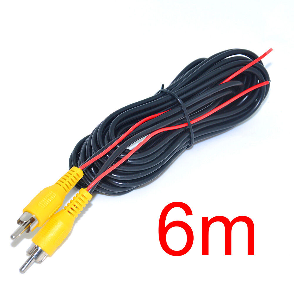 6M Trigger RCA Video Cable with Power Line For Car Rear View Camera Monitor DVD