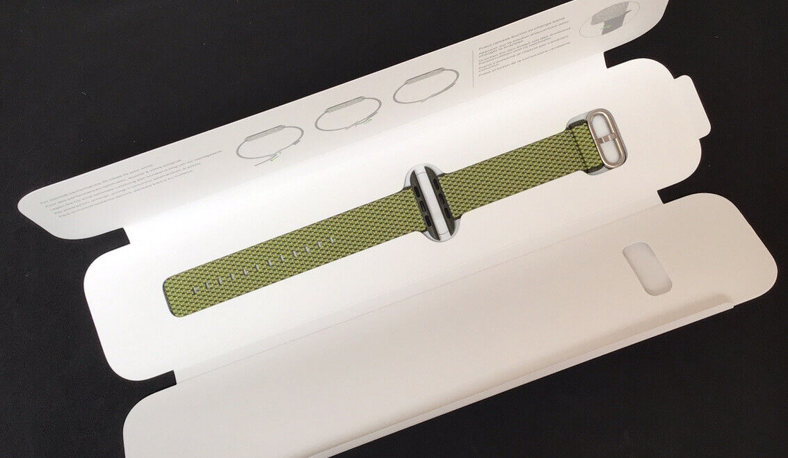 Genuine Apple Watch Woven Nylon Band DARK OLIVE Check 2017 42mm + 44mm / 45mm