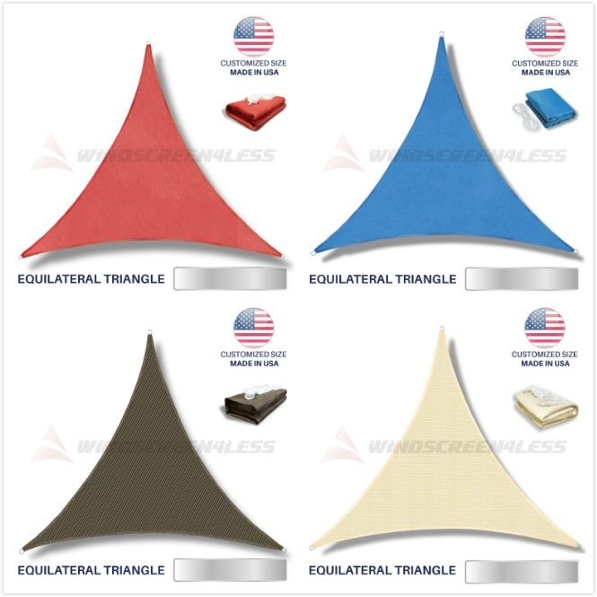 Custom Size Equilateral Triangle Sun Shade Sail Canopy Awning Patio Pool Cover