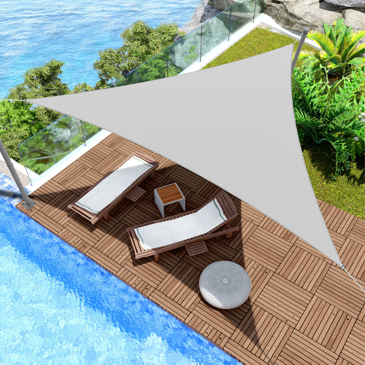 20'x20'x20' Triangle Sun Shade Sail Fabric Garden Outdoor Canopy Patio Pool Top