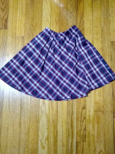 Vintage Aileen Girls Pleated Skirt Size 8 Burgundy, Blue & Gray Cute