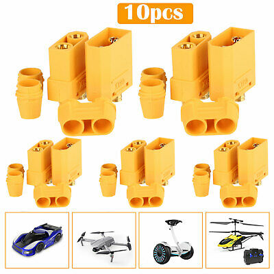 10pcs Amass Xt90 Male Female Connector 4.5mm Bullet Plug Adapter For Rc Battery
