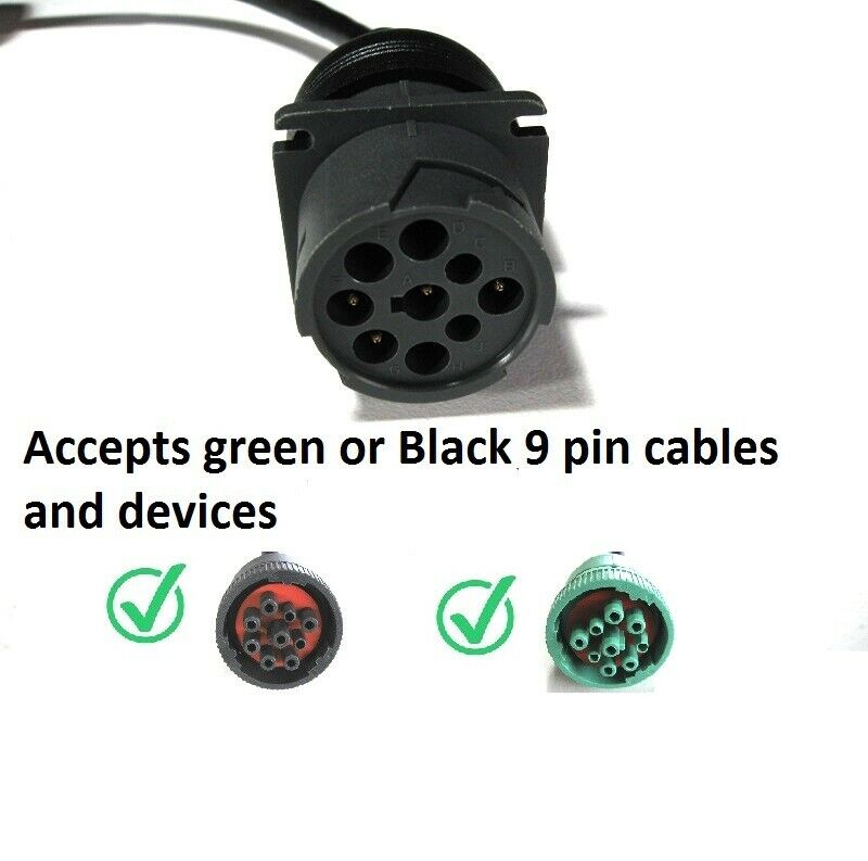 GRAY 6 to BLACK or GREEN 8 or 9 pin adapter cable ZED ELD50 Keeptruckin Garmin