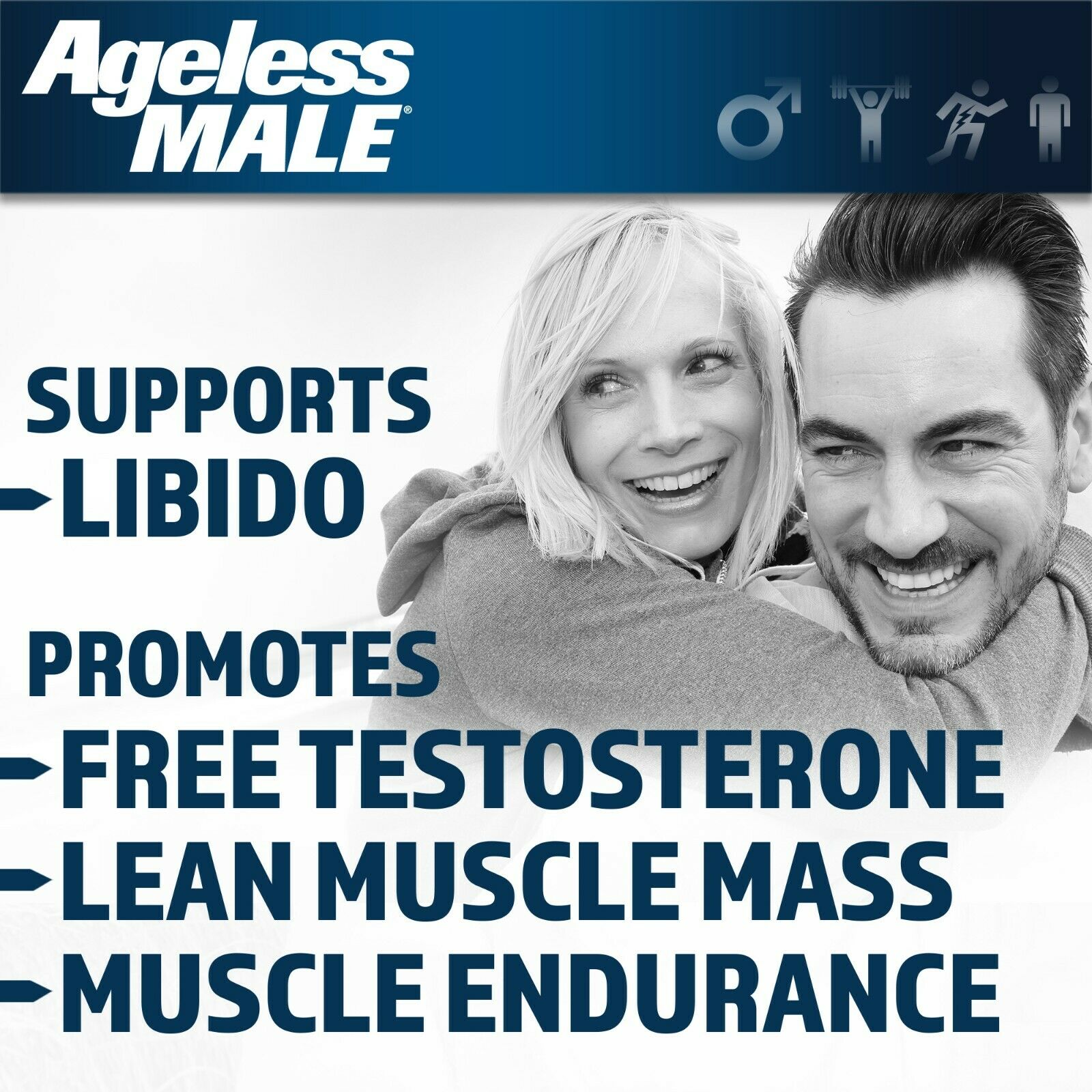 Ageless Male Free Testosterone Booster by New Vitality - NEW - 60 Tablets