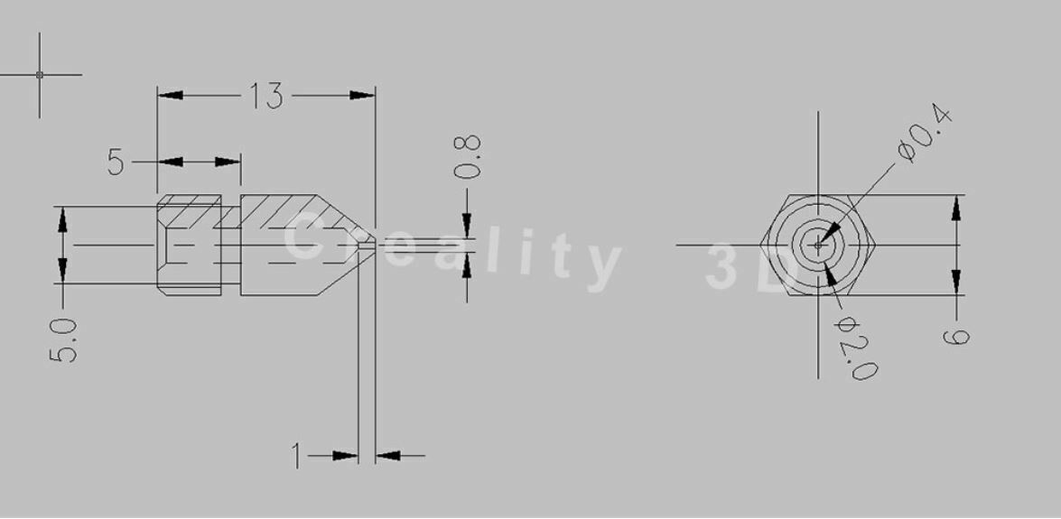 Creality Ender 3 Nozzles Brass 0.4mm 10pcs Creality CR-10 Pro 3D Printer USA