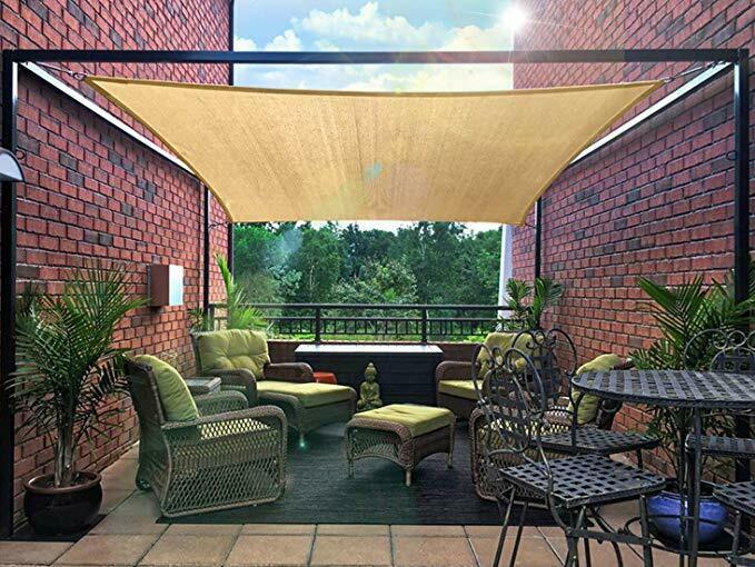 Sun Shade Sail Canopy Rectangle Sand Uv Block Sunshade For Backyard Deck Outdoor