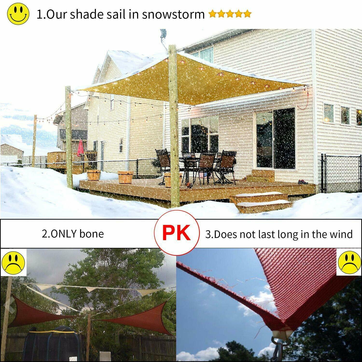 Sun Shade Sail Canopy Rectangle Sand Uv Block Sunshade For Backyard Deck Outdoor