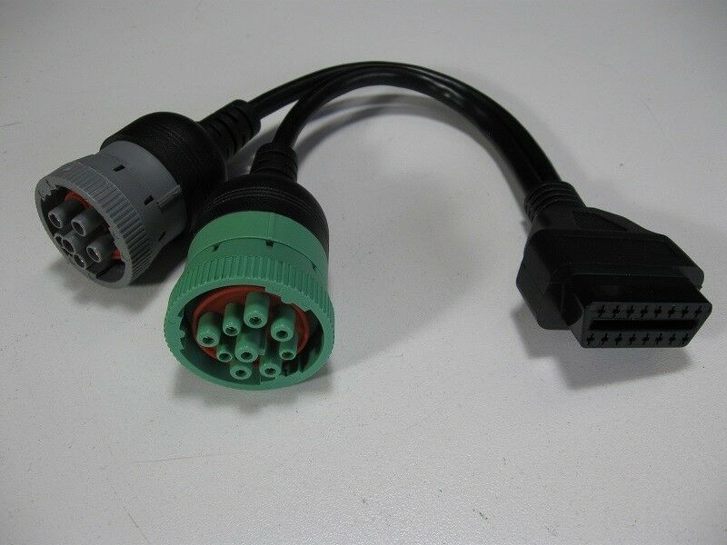 6 Pin J1708 + 9 Pin J1939 To 16 Pin Obd2 Obd-ii Adapter Cable Heavy Duty Truck