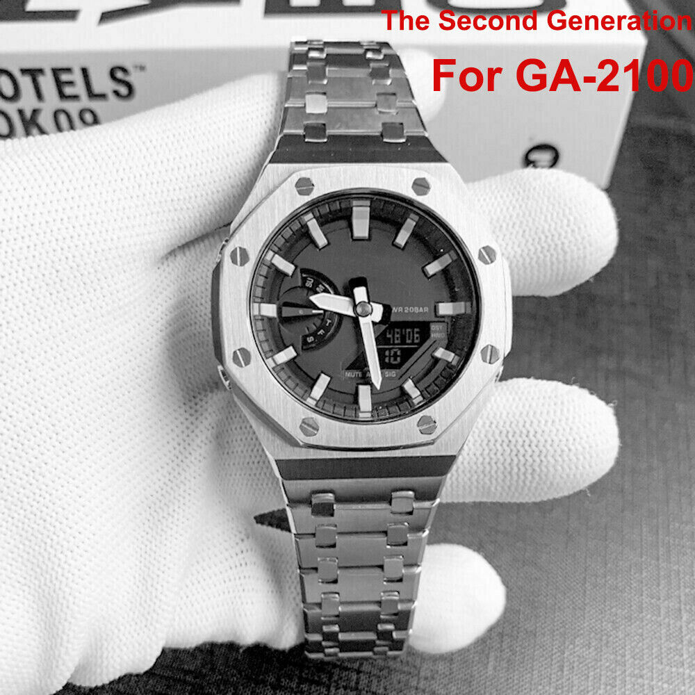 Stainless Metal Ga-2100 Second Generation For G Shock Band Bezel Case Watchband