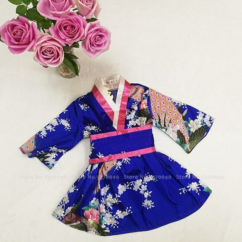 Newborn Baby Girl Style Bath Robe Kimono Party Dress Kids Gown Cosplay Costumes