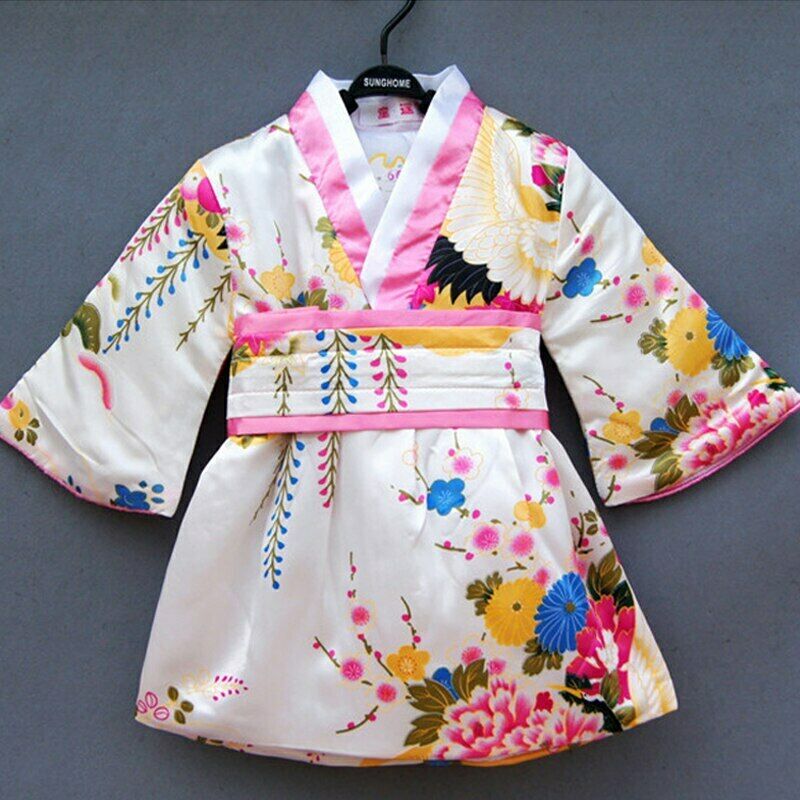 Newborn Baby Girl Style Bath Robe Kimono Party Dress Kids Gown Cosplay Costumes