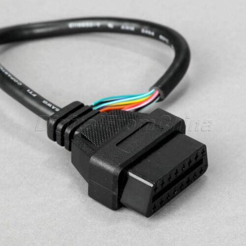 16 Pin Female OBD2 OBD-II Extension Connector To Open Plug Wire Diagnostic Cable