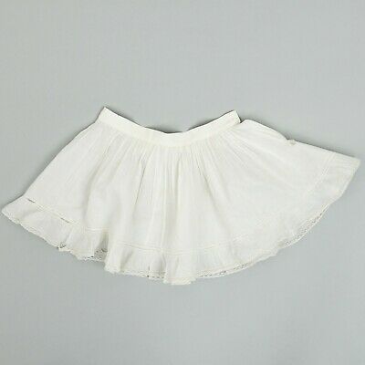 Vintage 1900s Children's Edwardian White Gauze Cotton Sheer Lace Antique Skirt