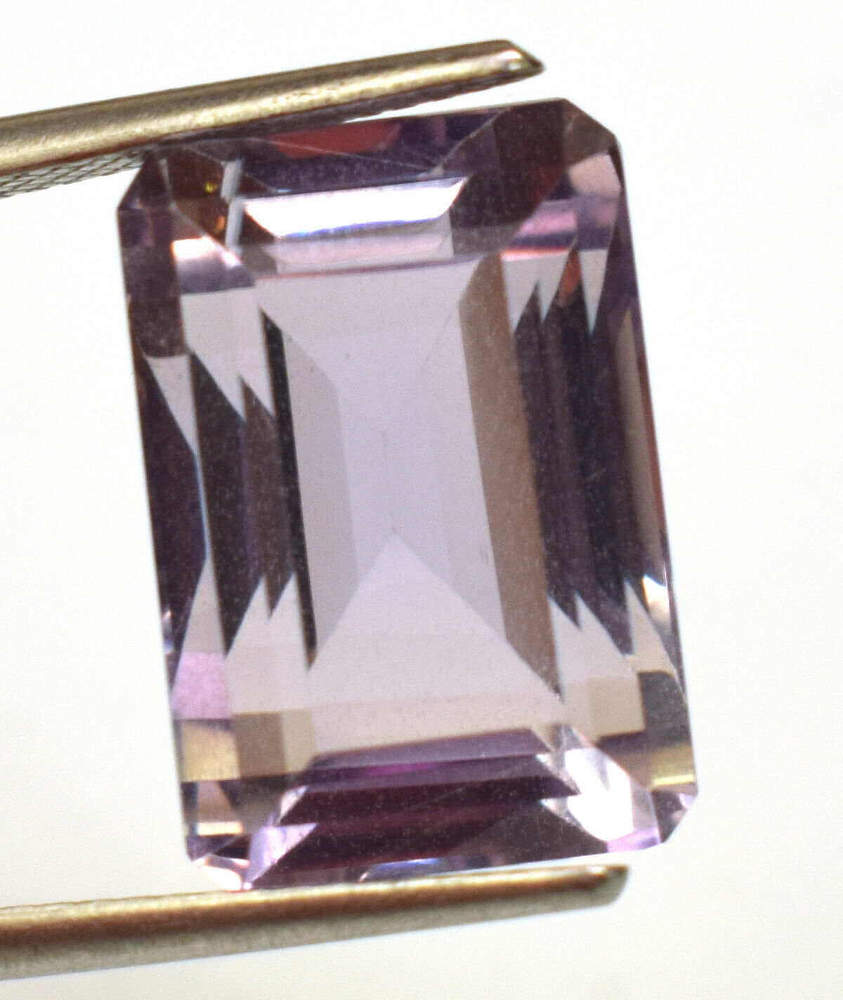 100% Natural Pink Amethyst Certified Emerald Cut 15.70 Ct Loose Gemstone Brazil