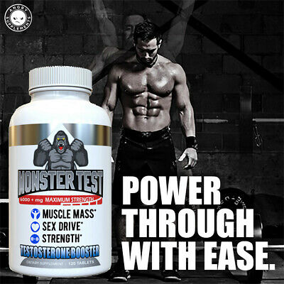 Monster Test Testosterone Booster w Tribulus All Natural For Men 6000mg w/ Zinc