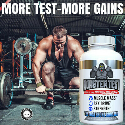 Monster Test Testosterone Booster w Tribulus All Natural For Men 6000mg w/ Zinc