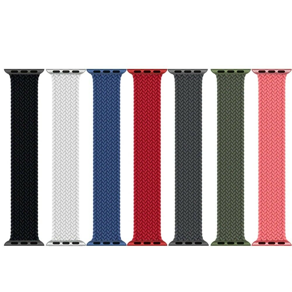 Braided Solo Loop Apple iWatch Band Fabric Nylon Elastic Series 6 5 4 3 Pride
