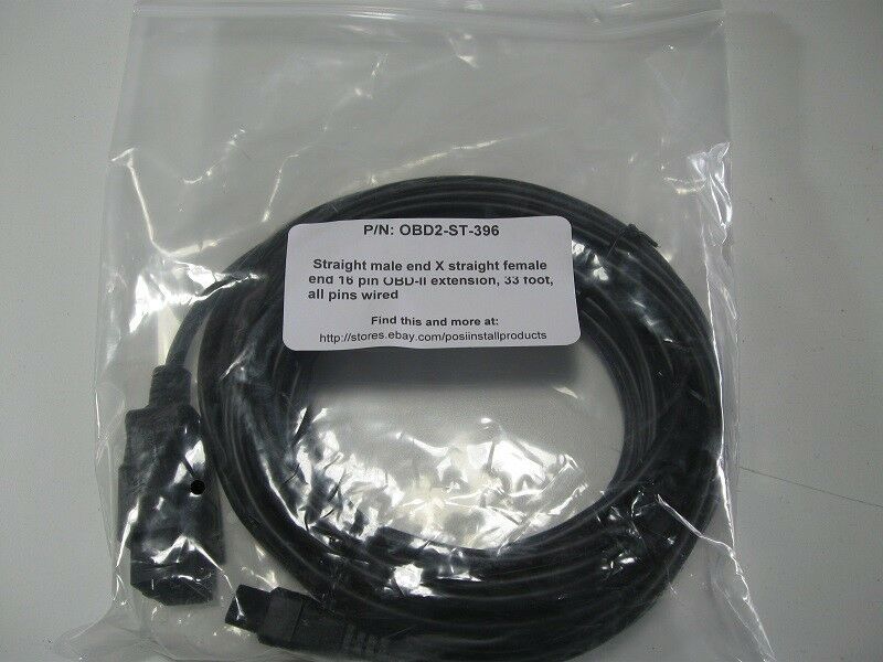 33 Foot feet/10M OBD2 OBDII 16 Pin Male & Female Extension Cable Diagnostic Cord
