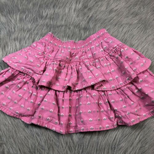 Vintage Oshkosh Bgosh Toddler Girls Pink Ruffle Tiered Skirt Made Usa