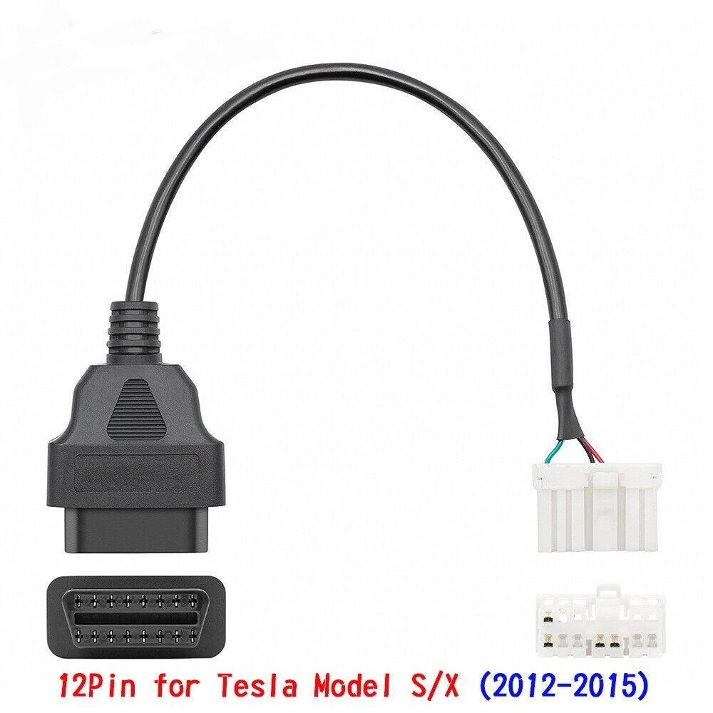 12 Pin Obd2 Adapter For Tesla Model X S Diagnostic Connector Cable For Scan