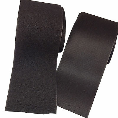 Black 4" Sew-on Hook & Loop Tape Set Sold By The Foot (12 Inch) ~ Ships From Usa