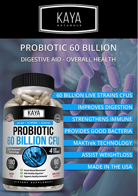 Probiotics 60 Billion CFU Guaranteed Potency Digestive Immune Health 90 Capsules