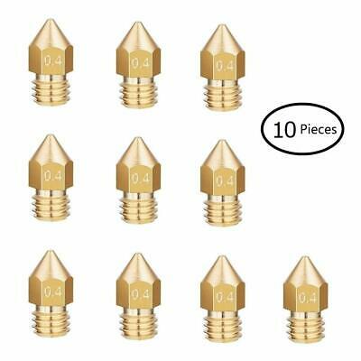 10x 3D Printer Extruder Nozzle 0.4 MK8 f Makerbot Anet A8 Creality CR-10 Ender-3